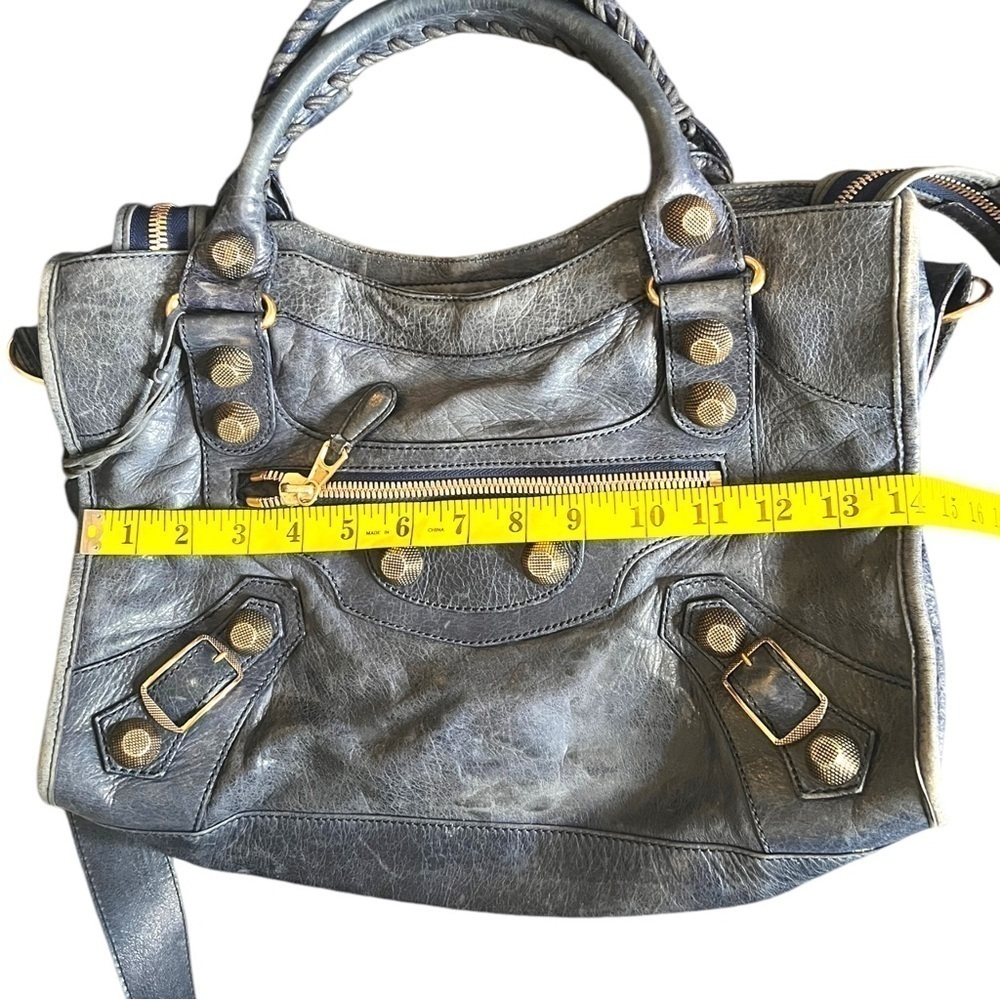 BALENCIAGA Moto Le City Giant Blue 
Lambskin Leather Handbag &  Wallet - Picture 12 of 17